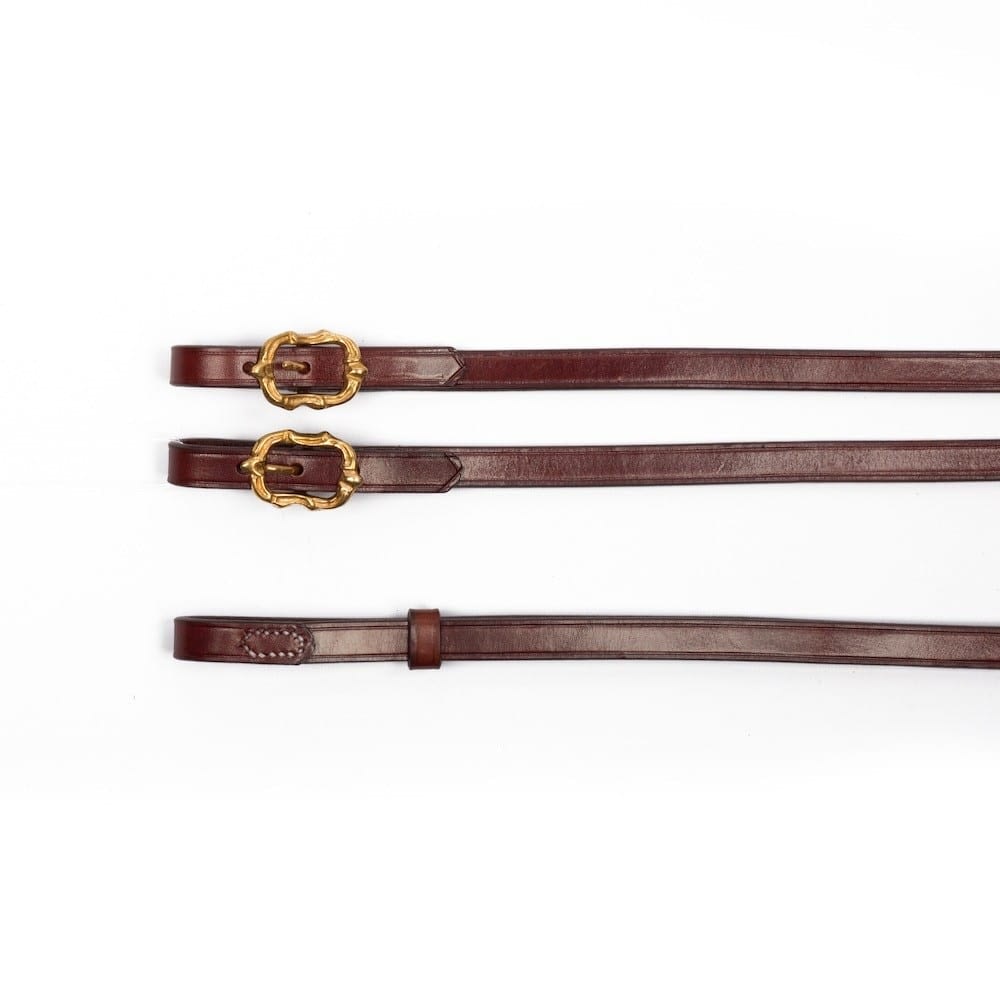 Curb Leather Curb Reins Corelli In Brown Gold Picadera