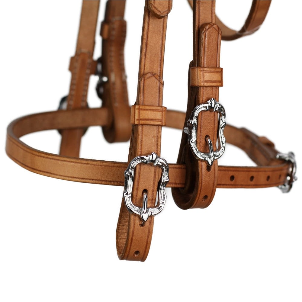 Double Bridle Corelli In Natural Silver Picadera